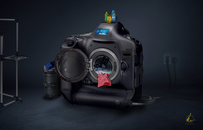 Washing cam camera creative image manipulate manipulation miniature minimal photo photoshop poster poster art typography ui washing machine