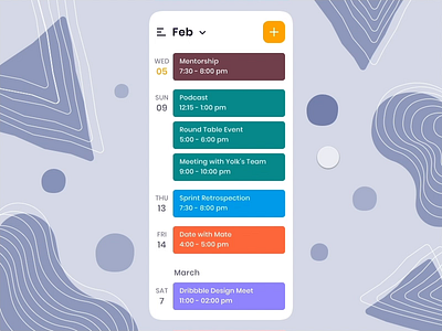 Calendar Mobile App Interaction Design animation app app ui calendar calendar app calendar ui design event interaction interaction design interface invision invision studio ios mobile mobile app design note todo app ui