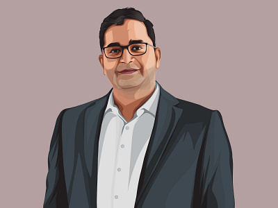 Vijay Shekhar Sharma Vector Illustration business man design founder illustration indian letsvectorize paytm photo to vector vectorart vectorise