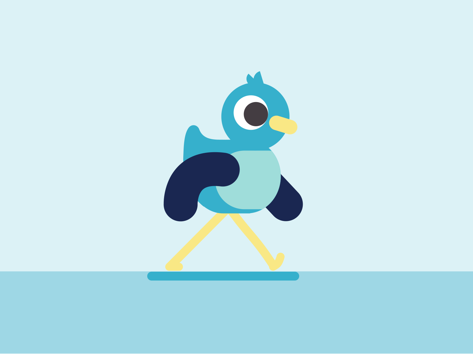 Birdie Animation adobe after effects adobeaftereffects aftereffects animation bird bird illustration blue cute gif loop walking walking cycle