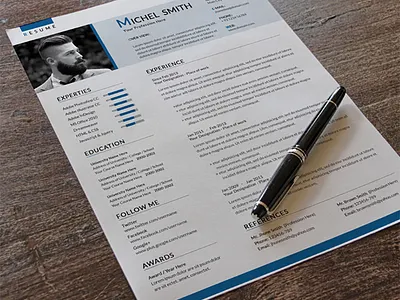 Resume a4 cv editable illustrator photoshop resume word