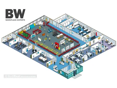 BW: Workplace Experts Site Set-up Guide Infographic Illustration adobe illustrator architecture art direction business construction graphic illustration illustrator infographic infographics interiors isometric map maps pixel art vector