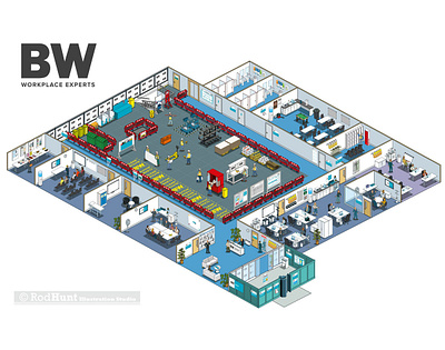 BW: Workplace Experts Site Set-up Guide Infographic Illustration adobe illustrator architecture art direction business construction graphic illustration illustrator infographic infographics interiors isometric map maps pixel art vector