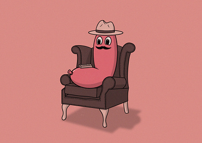 T.V Dinner cartoon cartoon character character illustration moustache saussage tv vintage