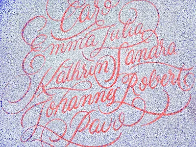 Team flourishes lettering script