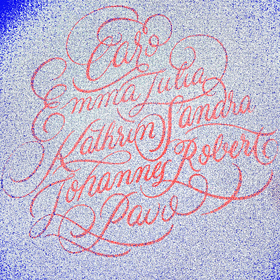 Team flourishes lettering script