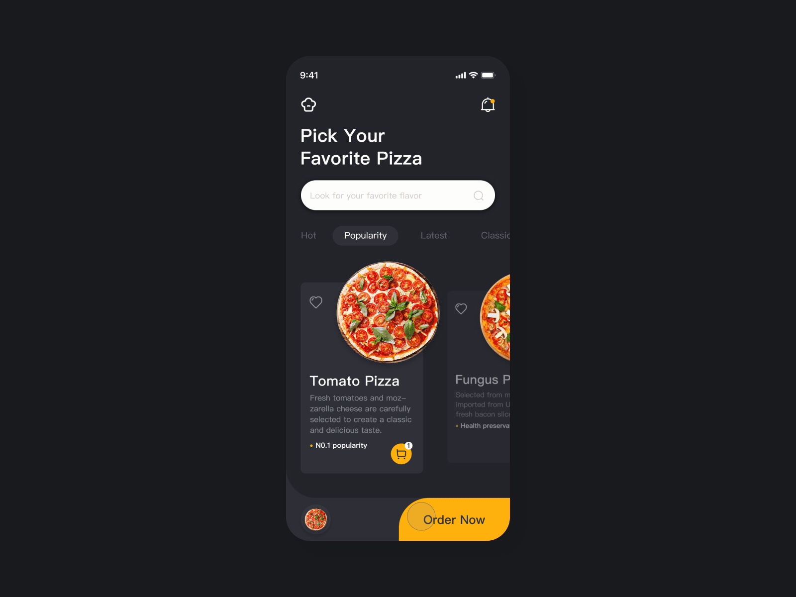 Order Pizza Immersion Experience _ Lower Part animation gif illustration pizza repast ui ui design