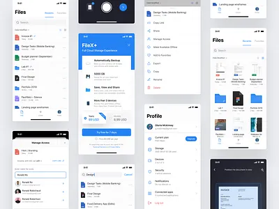 ☁️ Cloud File Manager – FileX app app design application clean cloud design design app file manager fintech flat neumorphism product product design trand ui ux