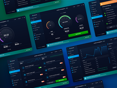 Optimize Desktop App chart dark desktop app download latency mac optimization optimize optimizer software speed test speedtest ui upload windows windows app