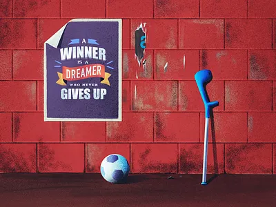 Winner art artwork design design art direction drawing football illustration poster procreate sketch soccer sports stick wall