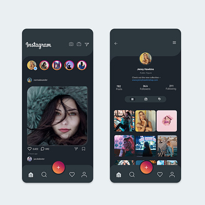 Instagram re-design app branding dailyui design mock up ui uiux ux uxdesign