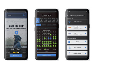 Movie Ticket booking app app branding design figma flat minimal ui