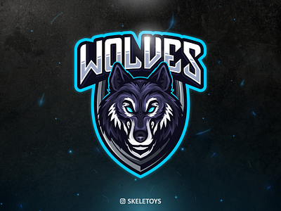 WOLVES cartoon character esport esportlogo illustration logo mascot mascot character vector wolf logo wolves