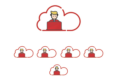 it & cloud service icons and logo icon illustration vector