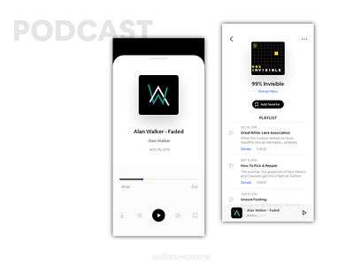 Podcast Music - Concept application clean design graphics idea music podcast ui ux vector