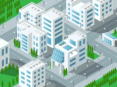 Isometric City Design cityscape design flat illustration isometric isometric art minimal ui vector