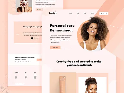 Curology Homepage Exploration 2020 2020 trend beauty branding color colorful curology dribbbble landing page landing page concept minimal minimalist product psd design psd template shopify typogaphy ui ux design uiux designer website