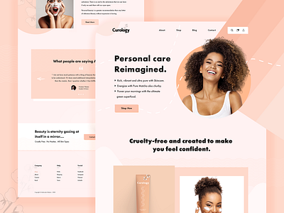 Curology Homepage Exploration 2020 2020 trend beauty branding color colorful curology dribbbble landing page landing page concept minimal minimalist product psd design psd template shopify typogaphy ui ux design uiux designer website