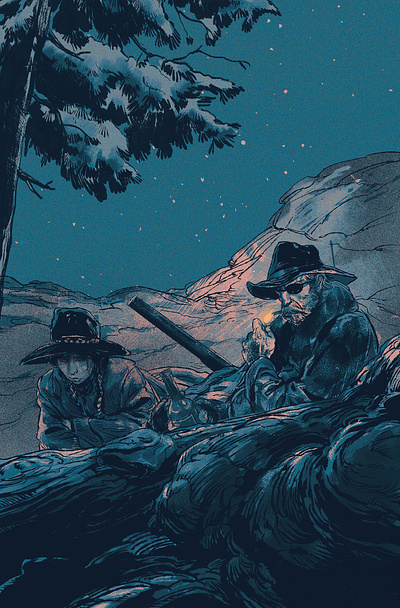 True Grit book character digital folioart illustration juan esteban rodriguez landscape narrative publishing