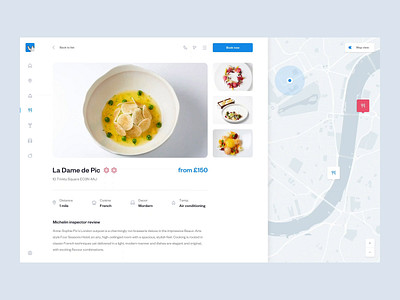 Via Michelin concept - Restaurant details page airbnb bars cafe filters freebie geo listing location real estate search trip advisor trulia zillow