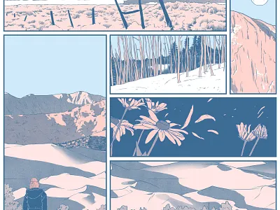 Sounds of Silence digital editorial folioart illustration landscape narrative nature panels