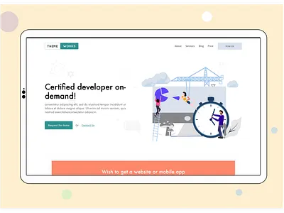 Hire Us category hire hire us illustration landing page ui ux web design