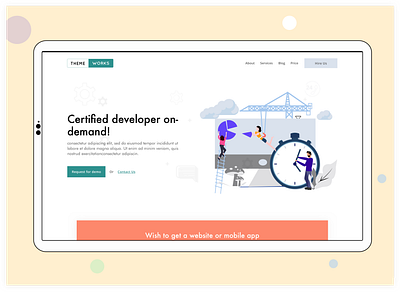 Hire Us category hire hire us illustration landing page ui ux web design