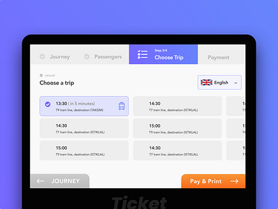 Ticket Machines in English 🥺 design english interface language machine minimal tram transportation ui uichallenge uiux