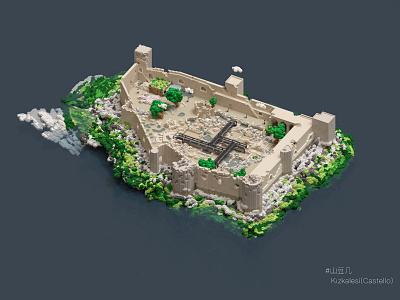 Ancient castle - Kızkalesi ancient ancient building castle design house illustration isometric magicavoxel voxelart voxels