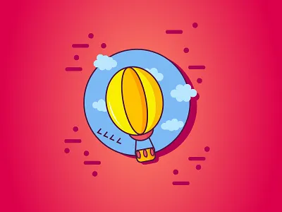 HotAirBalloon air balloon bird branding cartoon cloud dailychallenge icon illustration logo sky vector