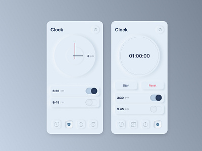 Clock: light theme concept dailyui design figma mobile mobile app product design ui uiux ux