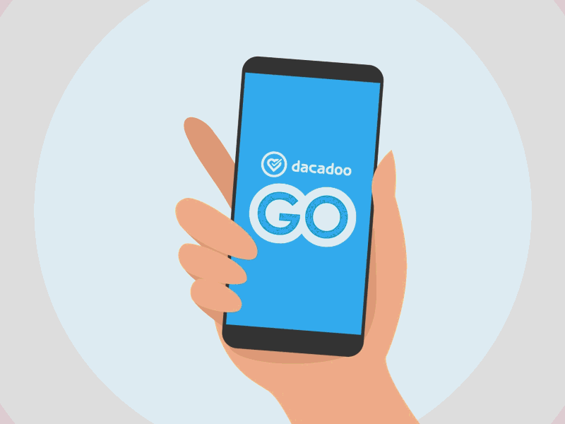 Dacadoo Go - Promo video - Phone transition scene animated animation app character design gif illustration motion transition ui