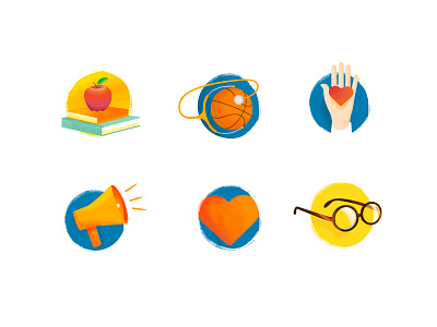 Donation Platform Categories icons illustrations