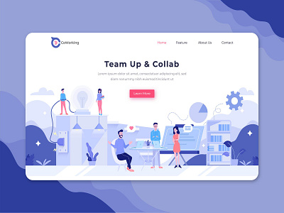 Hero Header Illustration Landing Pages business flat header hero homepage illustration infographic landing landing page design page people ui ui design user interface ux vector web website