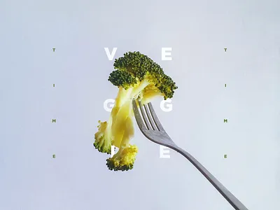 V E G G I E T I M E aesthetic brocoli composition design graphic graphicdesign gray healthy natural nature type typography vegetable veggie