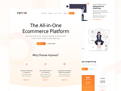 Inprovo - The All-in-One E-Commerce Platform clean ui design ecommerce ecommerce business ecommerce design ecommerce shop helpdesk minimal modern design online shop online store platform product design ui user experience user experience design user inteface ux ux design web design