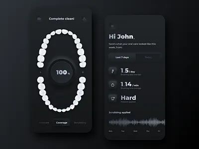 Skeuomorph Philips Sonicare Redesign app application design minimal minimalism philips sonicare redesign skeuomorph app ui ux