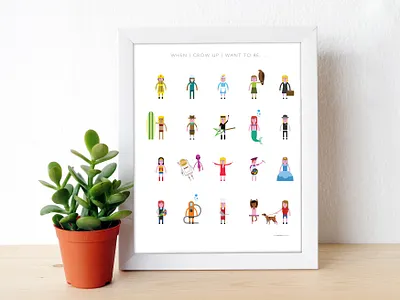 When I grow up I want to be ... for girls gift graphic design homedecor kidsposters poster posters