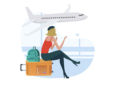 Missed flight connection. adobe illustrator design flat flight booking flights illustration illustrator minimal missed flight plane vector web