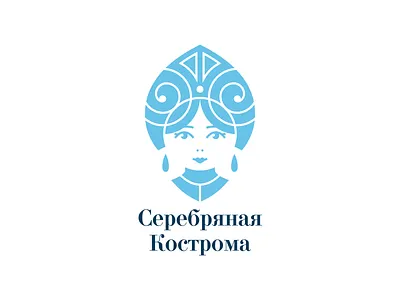 Silver Kostroma branding folk jewelry kokoshnik kostroma logo russian silver