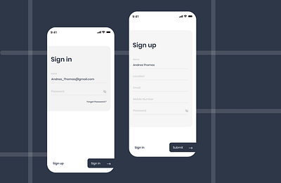 Sign in and Sign up app design login register sign in signup ui ux ui design ux design