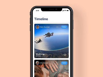 Timeline concept album app photo timeline ui