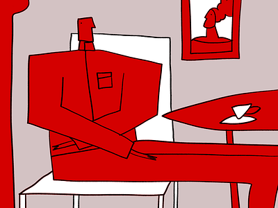 Man sitting drinking coffee coffee illustration man sitting