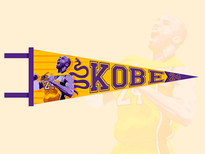 Thank you, Kobe dribbbleweeklywarmup kobebryant lakers mamba pennant