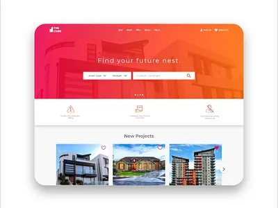 Real-estate website UI design. design designoftheday dribble landing page landing page design landingpage ui uidesign uiux webui