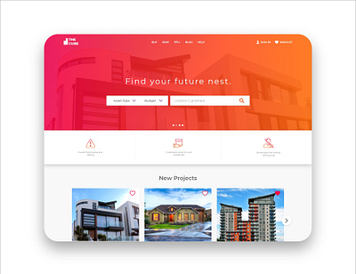 Real-estate website UI design. design designoftheday dribble landing page landing page design landingpage ui uidesign uiux webui