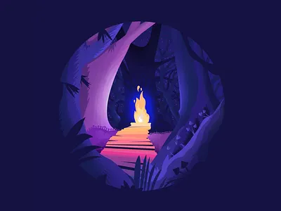 Fire 2d 2danimation animatedgif animation design fire fireplace forest frame by frame illustration illustrator loop motion motion design motion design school motion graphic design motiongraphics mushrooms nature procreate vector