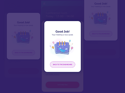 Meeting room booking app - success message app design illustration mobile mobile app success message ui ux