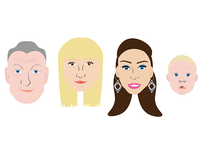 Part 2 design family illustration personalised portrait vector