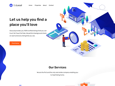 Golocal - Landing Page design illustration logodesign major project project taran typography ui design uiux ux ux design web design webdesign website